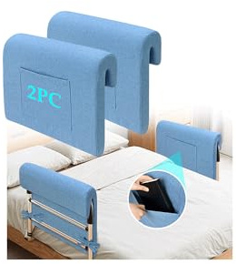 Bed Rail Pads Hospital Bed Rail Covers Medical Foam Bumpers Padding Fall Protector Seniors Elderly Bedside Railing Barriers Padded Adults Safety Guard Cushion Cover Only (Thicken 2PCS)