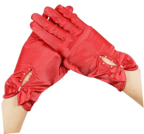 GALPADA 1paar Hochwertige Satin Brauthandschuhe Handgelenk-handschuhe Für Hochzeiten Abschlussball Und Teepartys Vielseitiges Accessoire Für Besondere Anlässe