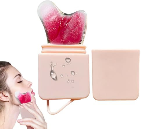 GXGM Ice Roller,Massaggiatore Viso， Eye Ice Massage Facial Beauty Skin Care For Pore Tightening, Ice Roller Per Improves Skin Elasticity，Antirughe E Antigonfiore (Rosa)