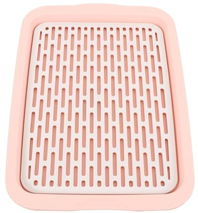 Kaninchentoilette mit abnehmbarem Gitter, 2-stöckiges Kunststoff-Töpfchen für Hamster/Meerschweinchen, Käfigmontierbare Trainingstablett