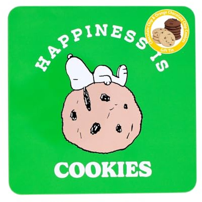 Peanuts Snoopy Chocolate Chip Cookies Biscuits Gift Tin Collectable Gift - Infinity Brands - Cute Design, Heartfelt Gift, Reusable Keepsake, Scrumptious Cookies, Perfect For Any Occasion