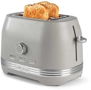 Salter Rise Tostapane 2 Fette – 800W, 7 Livelli di Doratura, Fessure Larghe, Espulsione ad Alta Elevazione, Vassoio Raccoglibriciole Rimovibile, Griglia Scaldapanini, Auto-Centrante