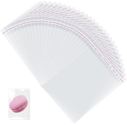 200 Stück Kleine Zellophantüten, 6x10cm Cellophantüten Selbstklebend OPP Tütchen Transparent Plastiktüten für Kekse Süßigkeiten Schmuck Geschenke und Haarnadeln Cellophantüten Klein Flachbeutel