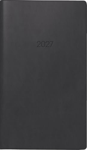 BRUNNEN Taschenkalender Mod. 758 2027 | A6, Kunststoff, schwarz