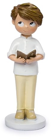 Mopec Y100 Figura Torta Comunione Bambino con Bibbia 13 cm.
