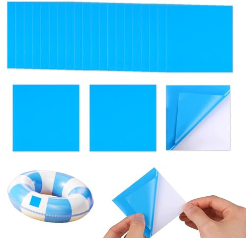 QEQSHQO 20 Piezas Parches Piscina Bajo Agua, Parches para Colchones Inflables, Kit Riparazione Materasso Gonfiabile, Impermeables para Camas de Agua, Sofás y Piscinas Hinchables (Azul)