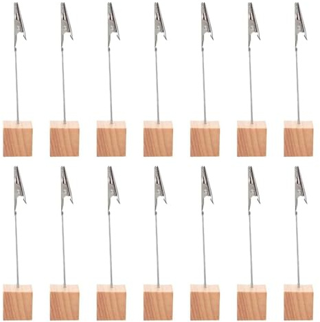 Fotohållare – 14 st fotohållare med klämmor, memo clip-hållare stativ, korthållare bord, fotostativ, fotostativ, memo klipphållare, anteckningshållare, fotostativ, fotostativ, korthållare, bord