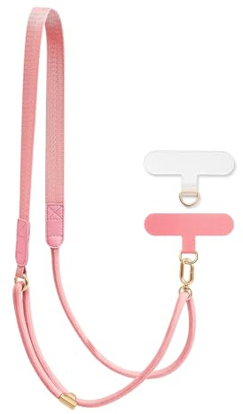 MORSUNBELA Handykette Breit Handyband zum Umhängen Handy Lanyard | 45 bis 65 cm verstellbar, mit Patch, abnehmbar und kompatibel mit den meisten Handyhüllen für Alltag, Reisen und Outdoor