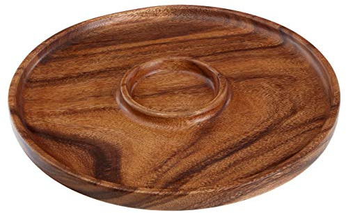 Kora Chip N Dip Plate, Acacia Wood