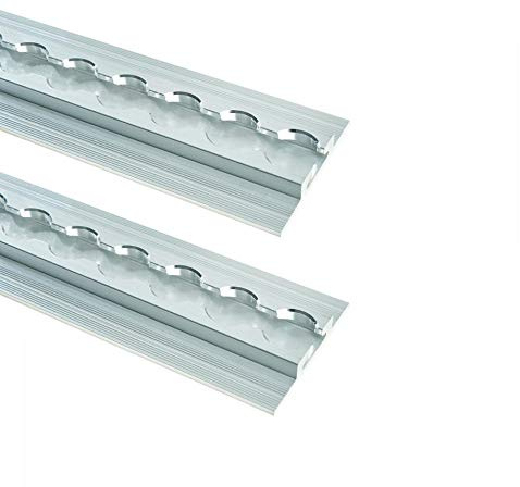 LOADCARE Lot de 2 rails d'avion rétractables en aluminium - Diamètre du trou : 20 mm - 1,5 m - Blanc