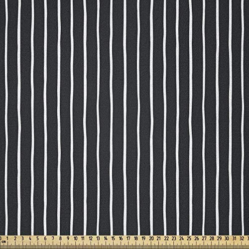 ABAKUHAUS Nadelstreifen Stoff als Meterware, Schwarzweiss-Streifen, Microfaser Stoff für Dekoratives Basteln, 1M (230x100cm), Schwarz und weiß