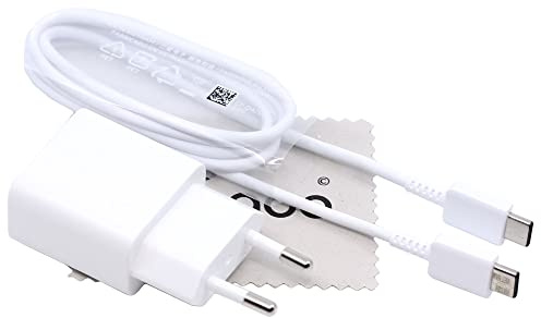 Ladegerät für Samsung Galaxy S20 S20+ S20 Ultra 2A USB-C mit mungoo Tuch | USB-C, 2A Schnellladen, mit Kabel, für Galaxy S20/S20 Plus/S20 Ultra, Ersatz für EP-T1510, mit mungoo Tuch