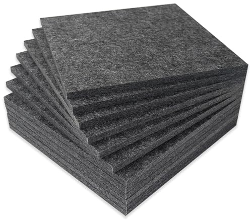 BXI Thickened Sound Absorbing Panels, 12 Pcs 30 X 30 X 1.2 cm Dense Acoustic Panels, Echo Noise Reducing Sound Panels, Tackable Studio Panels for Wall and Ceiling Acoustic Treatment