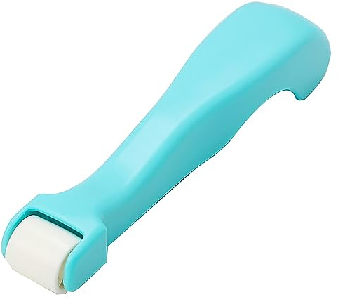 1 rodillo de prensa, rodillo de costura, rodillo de presión de mano, fácil de agarrar para acolchar, costura, impresión, tinta, papel pintado (azul)