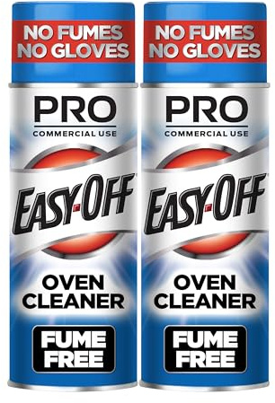 Easy-Off Fume Free PRO size Oven Cleaner Foam, Removes Grease & Burned-On Food, For Ovens, Air Fryers & More 24oz (2-count)