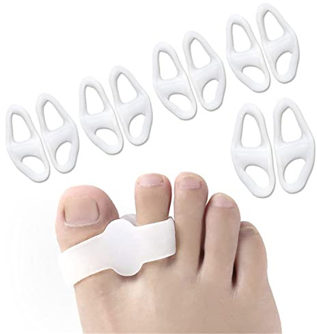 WANGCL Bunion Gel Tåseparator Tåavskiljare med 2 öglor 10-pack bunion corrector för kvinnor och män relief Bunionette förhårdnader