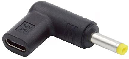 NFHK USB 3.1 Type C USB-C Female to DC 12V 4.0x1.7mm Plug Adapter PD Emulator Trigger 90 Degree Angled
