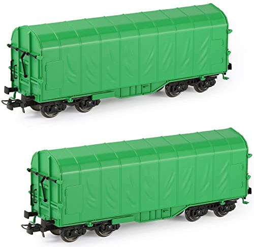 Evemodel 2 pièces piste H0 1:87 modèle de transport ferroviaire wagon matériel roulant wagon ferroviaire aménagement paysager (vert)
