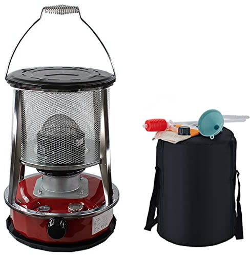 Tragbarer Kerosin-Heizofen, Kerosin-Ofenbrenner für den Winter, Camping-Ölheizungen, für Zuhause, drinnen und draußen, Terrasse, Deck, 4,6 l (Color : Red, Size : 32x32x46cm)