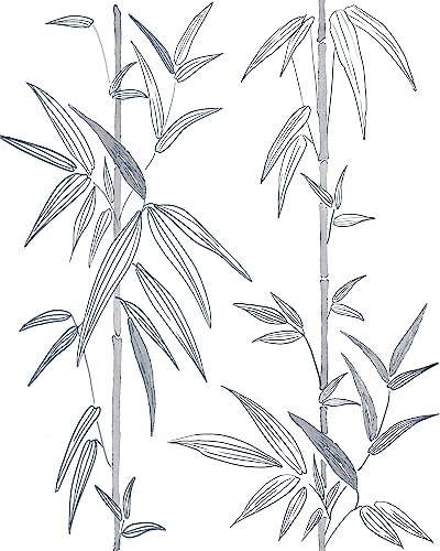 myforHD Papel Pintado Autoadhesivo Flores Hojas Mural Acuarela Fotomurales Papel de Pared Papel Adhesivo para Muebles Removible Impermeable Vinilo PVC Pegatina (Bambú, 44X300cm)