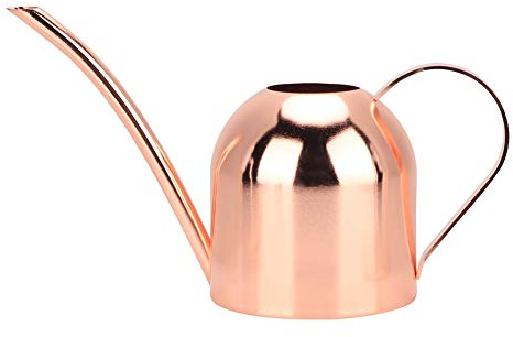 Arrosoir en Cuivre Petit Arrosoir pour Plantes D'intérieur, Arrosoir en Acier Inoxydable de 500 ML, Pot D'arrosage à Longue Bouche, Plantes D'intérieur et D'extérieur, Arrosoir à Fleurs(Or Rose)