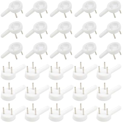 Hocansen 100 Stück Bildaufhänger 25mm Spurlose Bilderhaken Weiße Non-Trace Hardwall Bild Haken Picture Hanging Hook Für Hängende Fotorahmen (25x15x5/XK-SL)