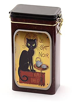 Teedose 500g Katze Metall Dose Aufbewahrungsdose Aromaverschluß LE CHAT NOIR Höhe 21,5 cm