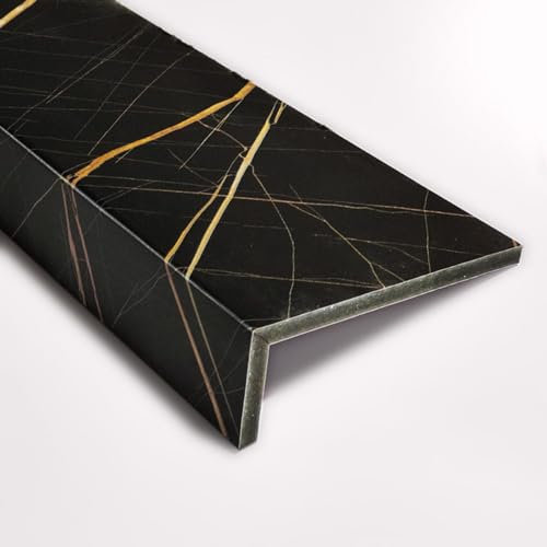 Appui de Fenêtre Remplacement de Garde de Rebord de Fenêtre en Or Noir, Recouvrement de Rebord de Fenêtre en Acrylique pour La Finition des Carreaux, Couverture de Panneau de Rebord de Fenêtre(Color:L