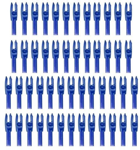 PATIKIL Encoches de Flèche d'Archerie 4,2 mm 0,165, 50 Pièces Insert Clear Arrow Nock Replacement pour Flèches de Chasse Arc Composé Arc Recurve, Bleu