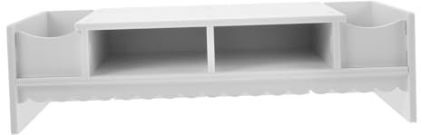 KICHOUSE Monitorregal Weiß Für Bildschirm Aufbewahrung Multifunktions-regal Als Monitorständer Für Home-office-desktop Mit Maximaler Stauraumnutzung