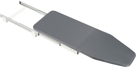 Table à repasser pliable - Table à repasser extensible pivotante à 180° - Avec housse à repasser amovible - Gris - Pour maison, appartement, petites pièces