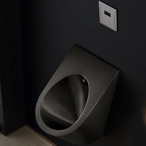 DDZJTPP Bar Urinale, Edelstahl Urinale, Intelligentes Induktionsdesign, Urinale for Männer, Auslaufsicher, Garagen Urinale, Urinale for Männer, Badezimmer, Außentoilette,Black