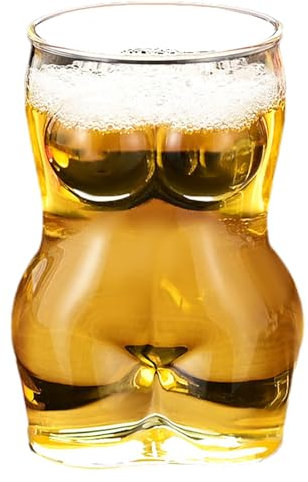 Taza de cerveza humana – Tazas de cerveza duraderas para congelador, tazas de cerveza grandes con asa, taza de cerveza, cóctel de vino tinto perfecta para bebidas frías, fiestas y uso en bar