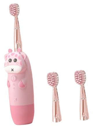 Vaguelly 1 Set Elektrische Zahnbürste Set Babyzahnbürste Baby Kinder Niedliche Elektronische Cartoon Rosa PC