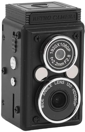 Jectse Cámara Retro Portátil, Video HD 1080p 12MP, Lentes de Gran Angular y Teleobjetivo, Visor de Color, Interfaz Tipo C, Dimensionamiento del Pulgar para Uso de una Mano, Múltiples