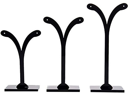 BTYQKZVPM portaorecchielli, Confezione da 3 espositori for Gioielli in Acrilico con Design ad Albero for Anelli e Orecchini, Diverse Misure