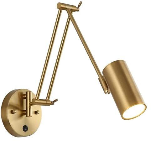 KKXXYQFC Lampade da Parete Applique con Braccio oscillante Lampada da Parete per Lettura sul Comodino, Lampada da Parete Industriale con, Lampade da Parete orientabili E27 Lampade da testiera per
