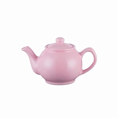 2-Cup Teapot – Small Ceramic/Glass Tea Pot for Loose Leaf, Herbal, Green, and Black Tea, Heat-Resistant and Compact for Home, Office, and Travel (Pastel Pink)
