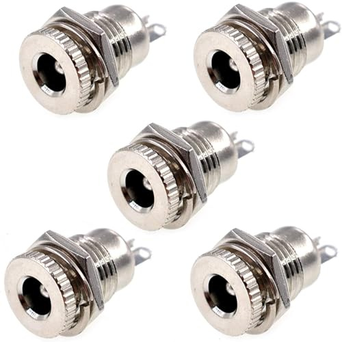 Oiyagai 5 stücke DC-099 Buchse 5,5 x 2,5mm Schalttafeleinbau 30 V 10A DC Power Jack Buchse, Gewinde Weibliche Schalttafeleinbau Stecker Adapter