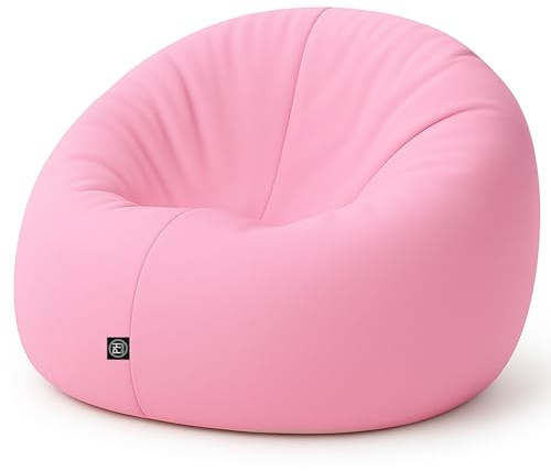 PATCH HOME 2 in 1 Funktion Sitzsack Sessel Bean Bag Sitzsäcke Gaming mit Reißverschluss bereits befüllt - Ø 125cm - Hellrosa