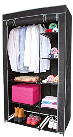 Urban living Schrank mit Stoffbezug – 100 x H. 170 cm – schwarz