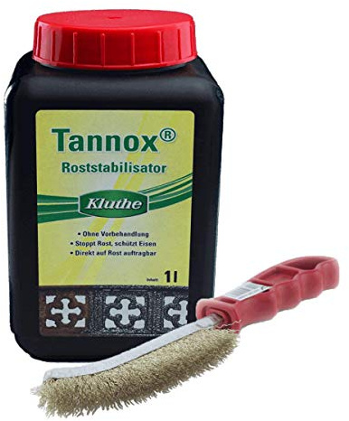 Rostumwandler Set: Kluthe Tannox + Drahtbürste von Schuller (1l + Drahtbürste)