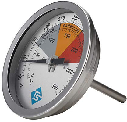 PLMN BBQ Smoker Thermome-ter Analogue Temperature Meter for Charcoal Grill Pit 50-550 F.