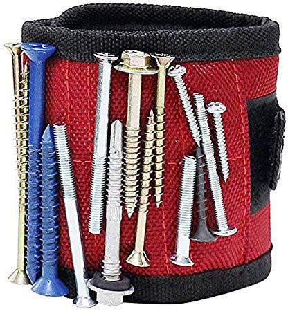 Magnetische Armband, starke Magnete Magnet-Armbänder für Holding-Werkzeuge Werkzeughalter-Beutel, Schrauben, Nägel, Schrauben, Bohren Bits, bestes Werkzeug-Geschenk für DIY Handyman (rot)
