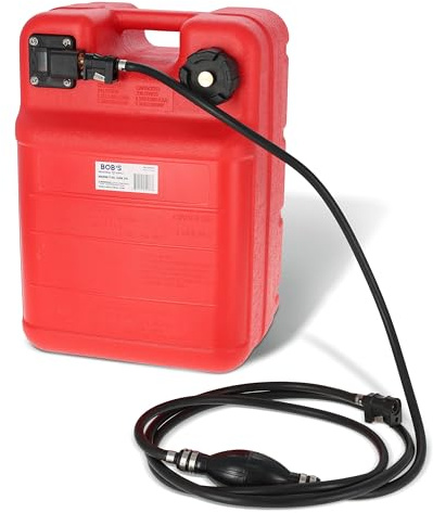 BISupply Boat Gas Tank Kit 6 Gallon - Portable Plastic Outboard Marine Boat Fuel Tank with Fill Hose