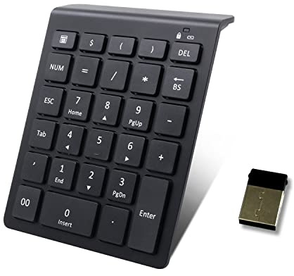Fututech Clavier Pavé Numérique sans Fil pour Ordinateur Portable PC Mac Windows Android Ordinateur Clavier Externe Bluetooth 28 Touches Bureau