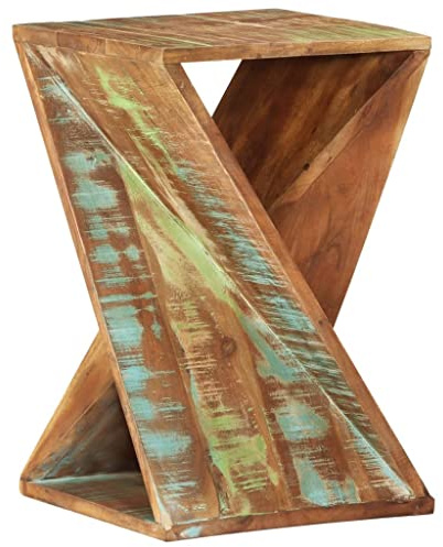 vidaXL Beistelltisch Hocker Nachttisch Wohnzimmertisch Telefonständer Sofatisch Kaffeetisch Telefontisch Teetisch 35x35x55 cm Altholz Massiv