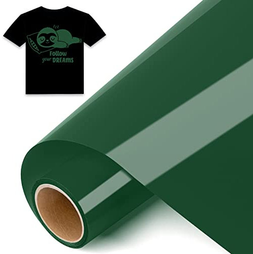 IModeur Plotterfolie Textil Dunkelgrün – 30,5 x 244 cm Flexfolie Plotter Textil Grün für Silhouette Cameo, Textilfolie für Kleidung, Mützen, Hosen, andere Stoffe