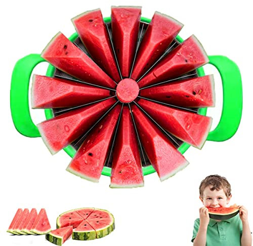 Cortador Sandia, RosyFate Cortador de Sandia y Melon, Corta Sandia, Cortador de Melón Acero Inoxidable, Herramienta de Cocina, Cortador de Frutas para Melón, Papaya