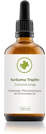 vitalundfitmit100 Kurkuma Tropfen 100 ml, Curcuma longa, Premium-Qualität, ohne Zusätze